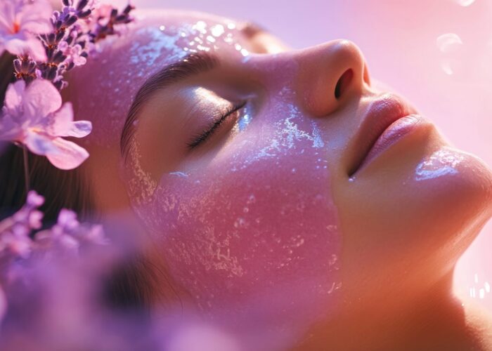 woman-with-lavender-flowers-pink-face-mask woman-with-lavender-flowers-pink-face-mask